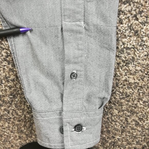 Flint & Tinder Shirt Texas Made Oxford L/S Button Up Gray Mens Medium - Picture 7 of 11